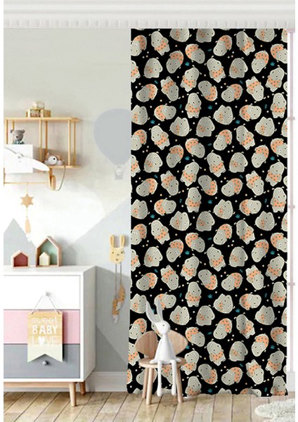 Tek Kanat Modern Zigzag Desenli Dijital Baskılı Çocuk Odası Fon Perde