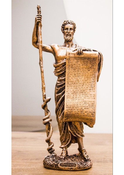 Antioch Artdesign Tasarım Hipokrat Biblo Bronz Heykel 30 Cm Ev Dekor