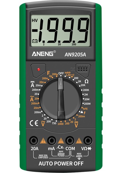 AN9205A Dijital Multimetre 3 1/2 LCD Ekran 1999 (Yurt Dışından)
