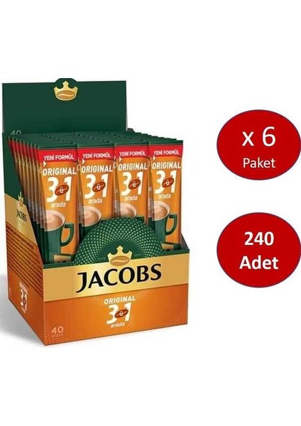 3ü1 Ara 240 Stick Kahve (40 x 6 Paket)