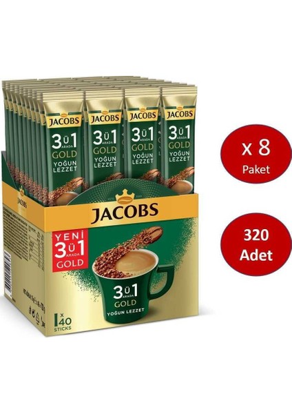 3ü1 Ara Gold Kahve Karışımı Yoğun Lezzet 320 (40 x 8 Paket)