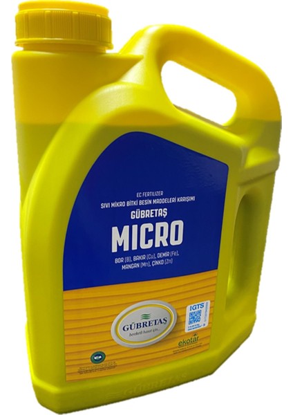 Micro Organik Sıvı Mikro Bitki Besin Maddeleri Karışımı Bor Bakır Demir Mangan Çinko Gübre 5 lt