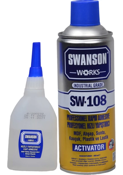 Swanson Works Mdf Kit Profesyonel Hızlı Yapıştırıcı Seti 400 ml