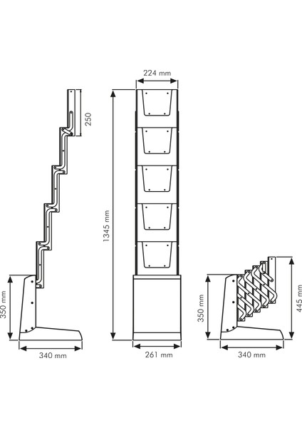 Portatif Zig Zag Broşürlük modelleri
