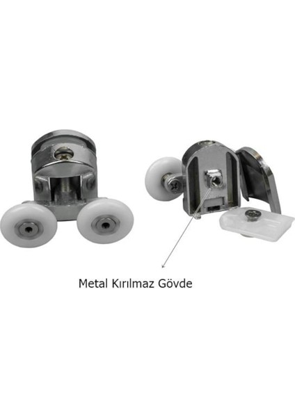 Duşakabin Tekerleği 4 Lü Set Metal Gövde Teker Çapı 24 mm