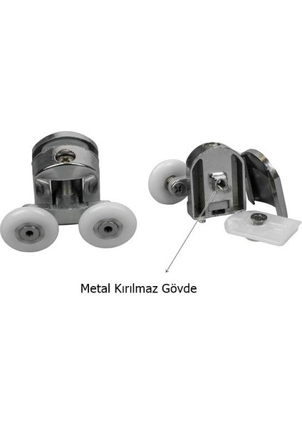 Duşakabin Tekerleği Üst Teker Metal Gövde Teker Çapı 24 mm