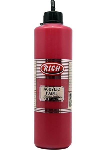 Akrilik Boya 148 Kırmızı Premium Kalite Su Bazlı 500 cc Ahşap Cam Seramik İçin