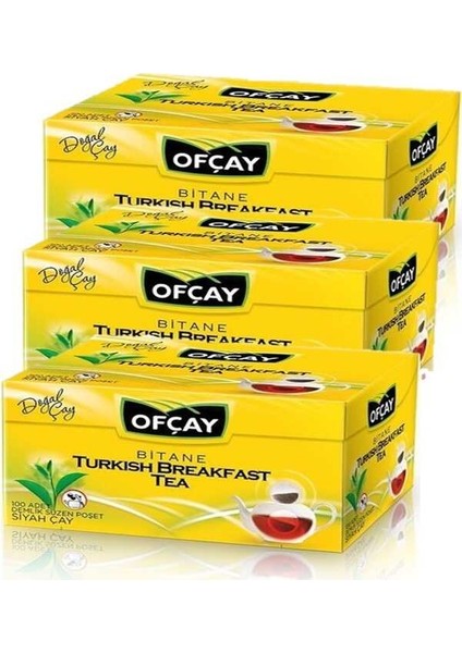 Ofçay Bitane Turkish Breakfast Tea Demlik Poşet Çay 300 (100 x 3 Paket ...