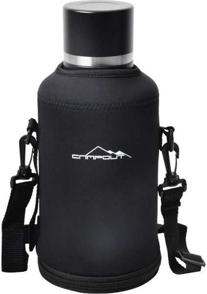 Campout Çift Katmanlı Siyah Termos 2000 ml