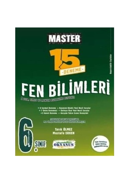 6. Sınıf Master 15 Fen Bilimleri Denemesi