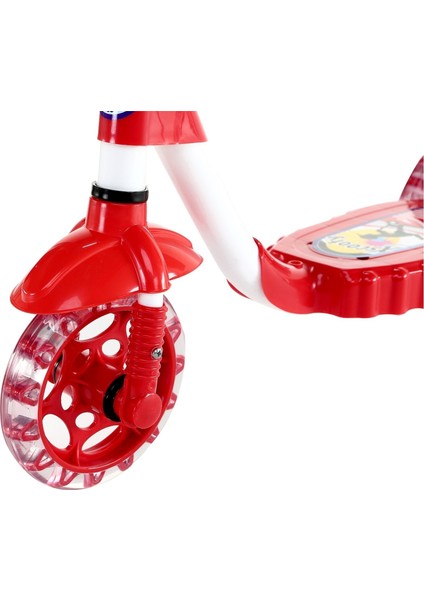 Silikon 3 Tekerlekli Frenli Kırmızı Scooter modelleri