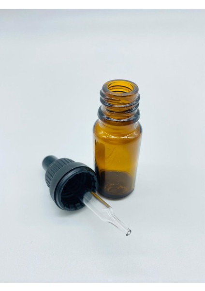 Cam Amber Şişe Kırılır Kapak İnce Cam Damlalık 10 ml 10'lu