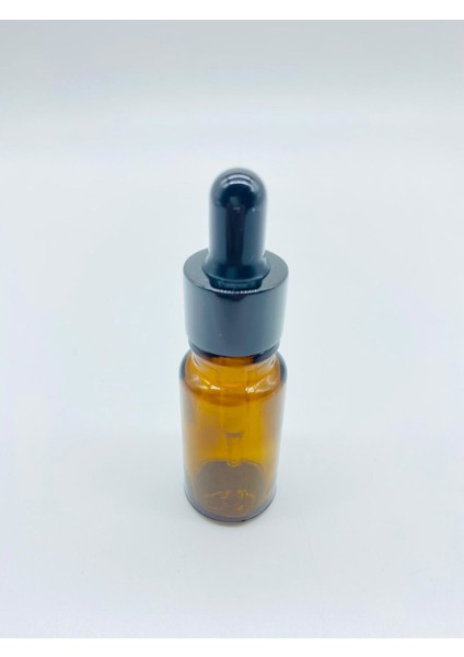 Cam Amber Şişe Siyah Metal Kapak İnce Cam Damlalık 10 ml 10'lu
