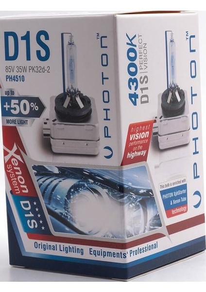 D1S 4300K +%50 Fazla Işık Xenon Ampul