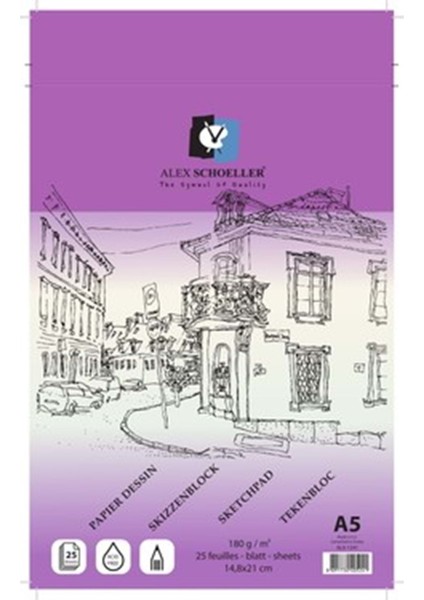 ALX-7808 Spiralli Eskiz Blok A5 180 gr 25'li