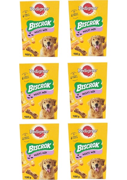 Biscrok Multi Mix Köpek Ödül Bisküvisi 500 gr (6 Adet)