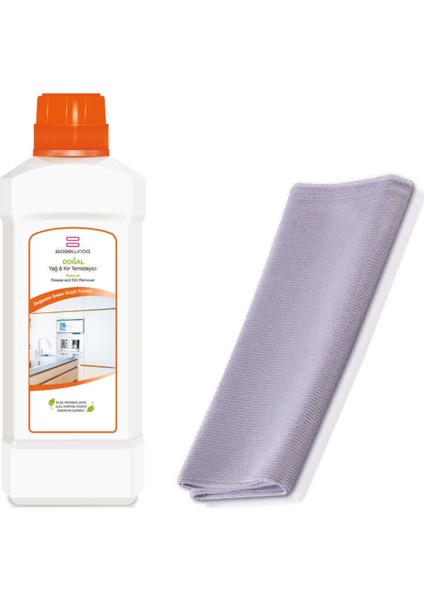 Yağ & Kir Temizleyici 1000 ml + Mikrofiber Cam Bezi (40X40 Cm)