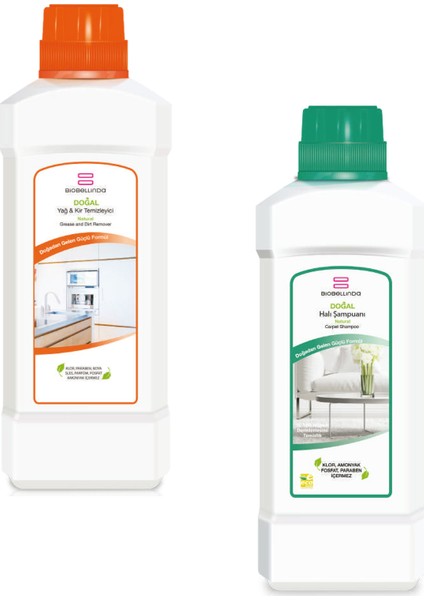 Yağ & Kir Temizleyici 1000 ml + Halı Şampuanı 1000 ml