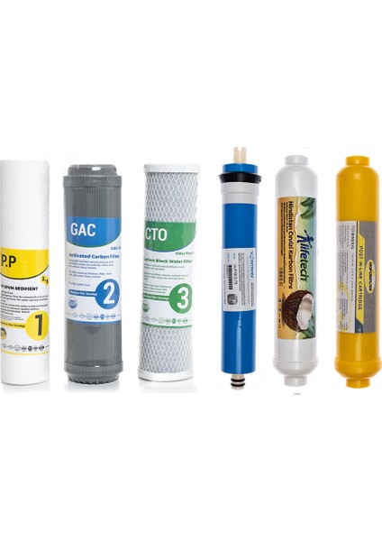Su Arıtma Cihazı Açık Kasa Çift Karbonlu 6'lı Filtre Seti Vontron Membranlı