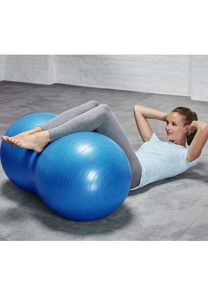 Fıstık Pilates Topu 90X45 cm Mavi+ Pompa