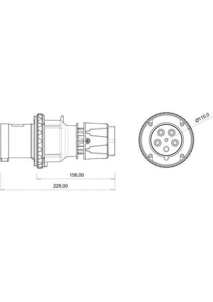45-628 Cee Norm 5/63A 380V Düz Fiş