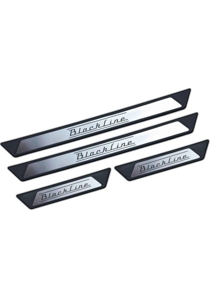 Kia Rio 2 Hb Krom Kapı Eşik Koruması Blackline 2005-2011 4 Parça