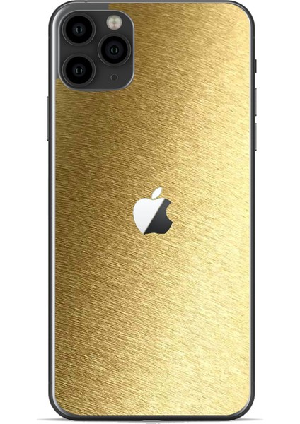 Ipg Apple İphone 11 Pro Max Dekoratif Arka Koruma Sticker Metallik Gold