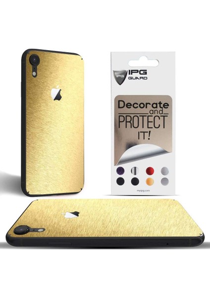 Ipg Apple İphone Xr Dekoratif Arka Koruma Sticker Metallik Gold