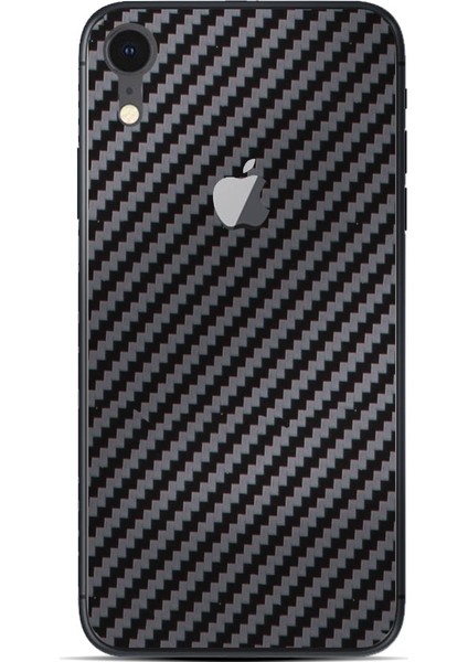 Apple İphone Xr Dekoratif Arka Koruma Sticker Karbon Fiber Siyah