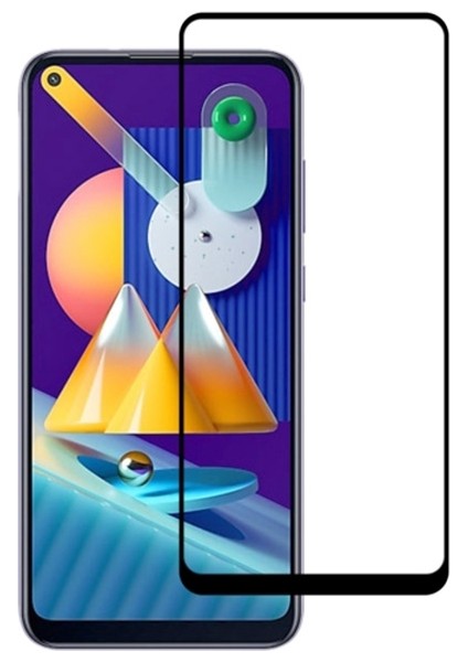 Samsung Galaxy M11 Full Glue Tempered Cam Ekran Koruyucu Al33611 Siyah