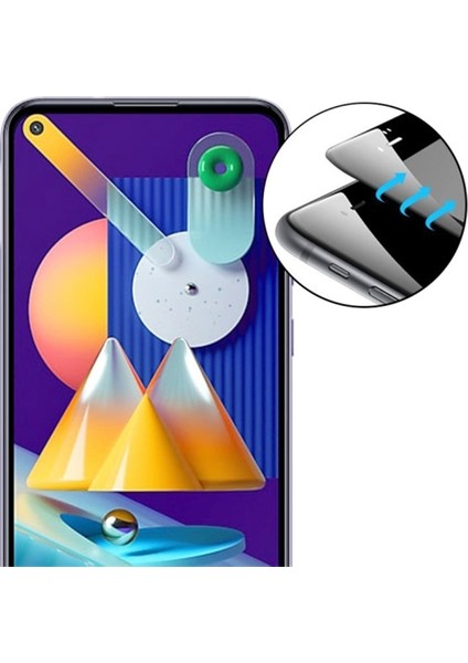 Samsung Galaxy M11 Full Glue Tempered Cam Ekran Koruyucu Al33611 Siyah indirimleri