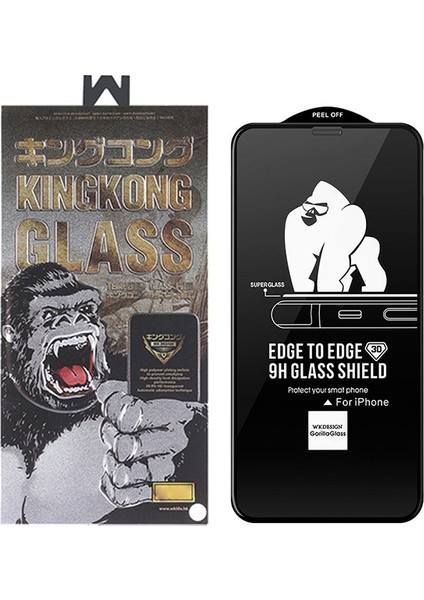 Apple İphone 12 Pro Max 6.7 Kingkong Curved Tempered Cam Ekran Koruyucu Al33604 Siyah