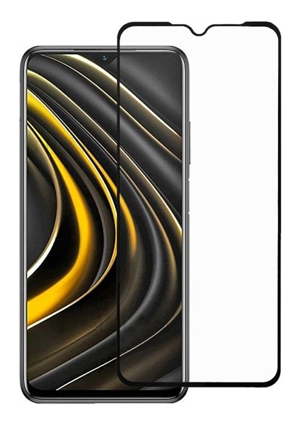 Xiaomi Poco M3 Full Glue Tempered Full Cam Ekran Koruyucu Al33618 Siyah