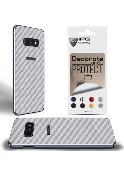 Samsung Galaxy S10E Dekoratif Arka Koruma Sticker Karbon Fiber Gri fiyatları