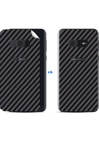 Samsung Galaxy S10E Dekoratif Arka Koruma Sticker Karbon Fiber Siyah modelleri