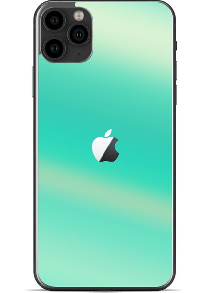 Apple İphone 11 Pro Dekoratif Arka Koruma Sticker Mercan Turkuaz