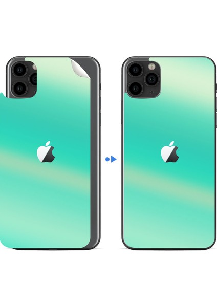 Apple İphone 11 Pro Dekoratif Arka Koruma Sticker Mercan Turkuaz modelleri