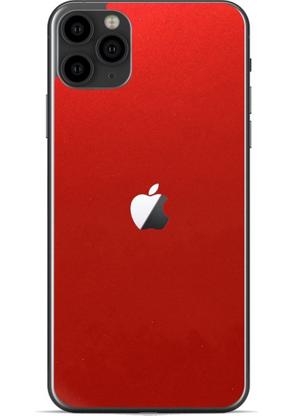 Apple İphone 11 Pro Max Dekoratif Arka Koruma Sticker Sedefli Kırmızı
