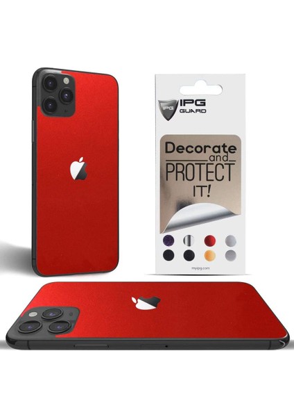Apple İphone 11 Pro Max Dekoratif Arka Koruma Sticker Sedefli Kırmızı fiyatları