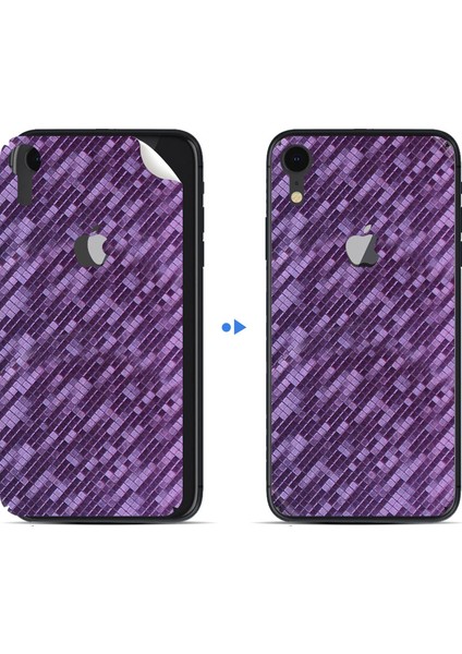 Apple İphone Xr Dekoratif Arka Koruma Sticker Bukalemun Mor modelleri