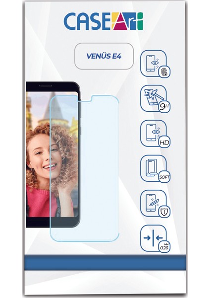 Vestel Venüs E4 Temperli Ekran Koruyucu Cam Şeffaf fiyatları