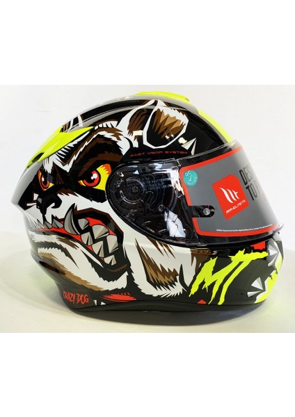 Kask mt Targo Crazydog Şefaf Vizörlü