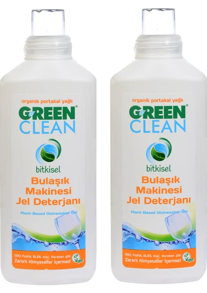 Green Clean Bitkisel Green Clean Jel Bulaşık Makine Deterjanı 2 'li