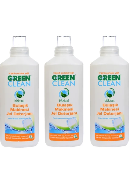 Green Clean Bitkisel Green Clean Jel Bulaşık Makine Deterjanı 3 'lü