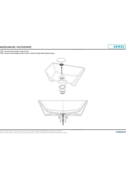 Serel Seramik Tapa ve Lavabo Sifonu TP08STL110H