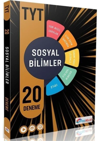 Köşebilgi Yayınları  TYT Sosyal Bilgiler 20'Li Branş Deneme - Video Çözümlü + Deneme