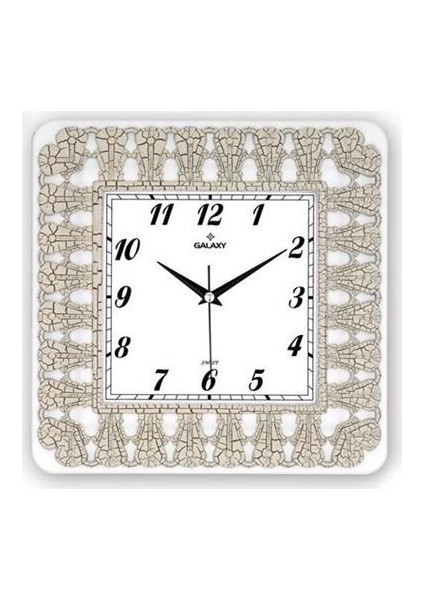 Ayp 94-B Galaxy Duvar Saati Kare Beyaz