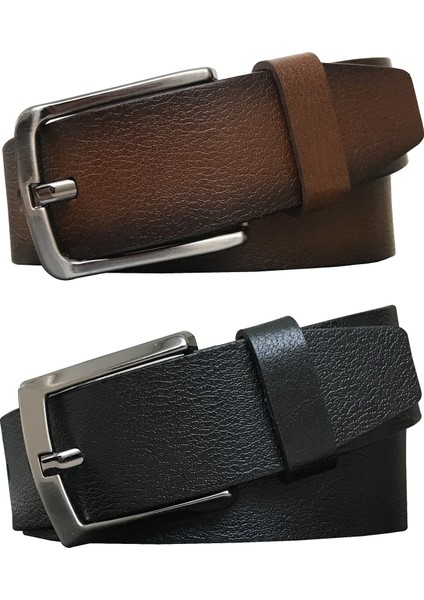 2'li Set 4 cm Kemer Siyah, Kahverengi