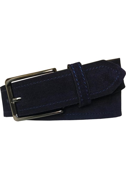 Süet Lacivert Kemer 4 cm