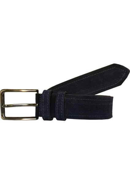 Süet Lacivert Kemer 4 cm